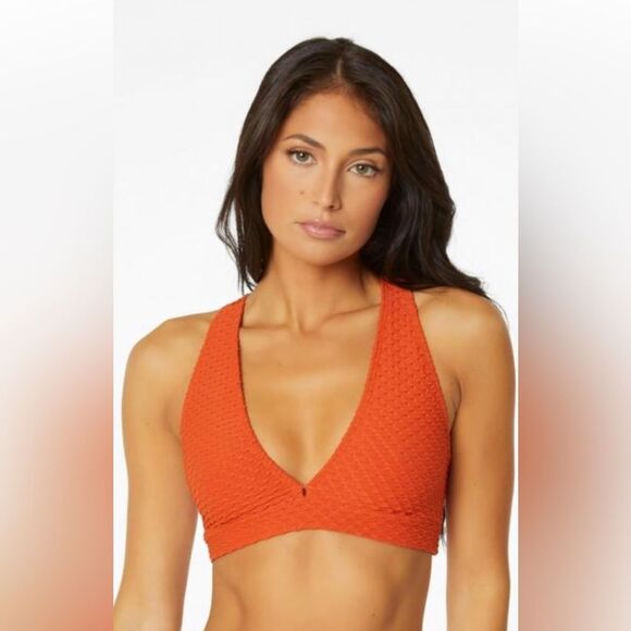 Booty By Brabants Sports Bra Orange CROCO SKIN DEEP V TOP PAPRIKA One Size L - Picture 2 of 9